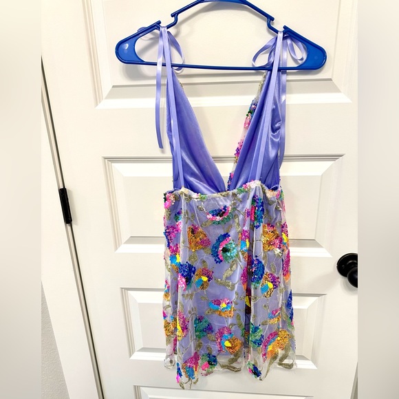 Adjustable backless sequin sparkly mini dress size S - Picture 6 of 6